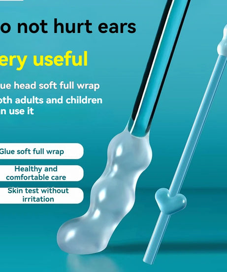 24Pcs/Box Silicone EarWax Remover Sticky Ear Picks Disposable Adhesive Earpick S/L Reusable Ear Cleaner for Kids & Adults