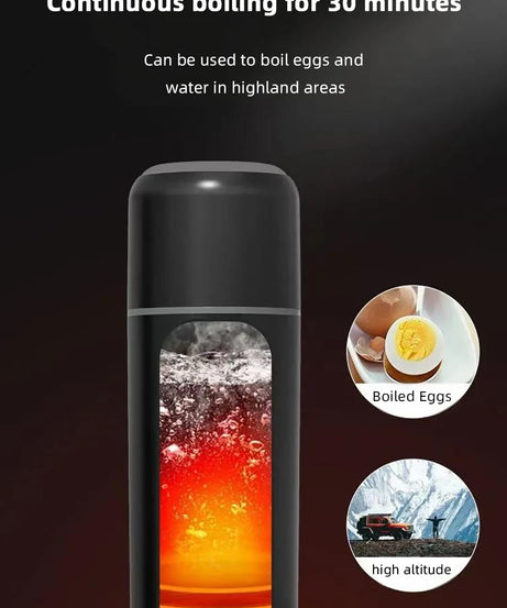 Electric Kettle 12V24V Portable Car Heating Cup 500ml Travel Heating Touch Screen Intelligent Adjustable Temperature Thermal Cup