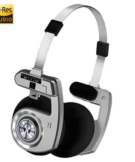 Retro Wireless Bluetooth Headphones with Stereo Microphone HIFI Sound Foldable Noise Cancelling Headsets for Music & Gaming