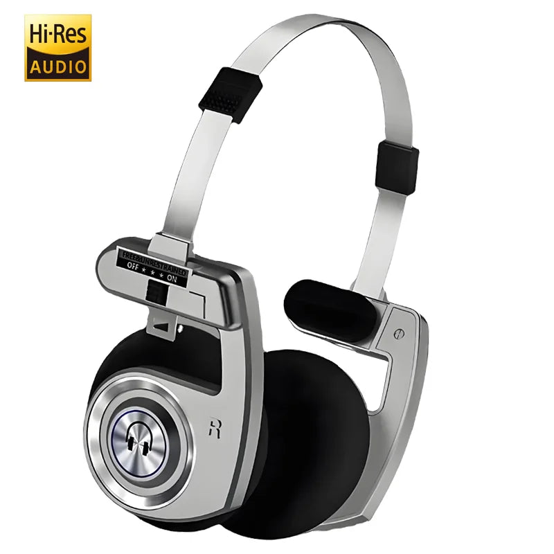 Retro Wireless Bluetooth Headphones with Stereo Microphone HIFI Sound Foldable Noise Cancelling Headsets for Music & Gaming