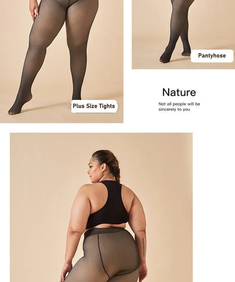 Thermal Stockings Women Fleece Lined Tights Warm Winter High Waist Sexy Translucent Black Pantyhose Thermal Legging Tights Women