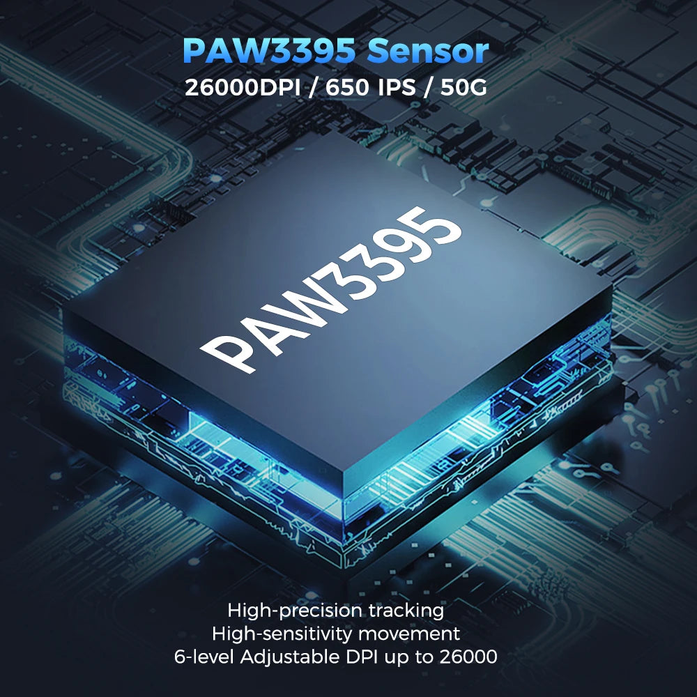 Kysona M600 V2  White PAW3395 Wireless Gaming Esports Mouse 55g 26000DPI 6 Buttons Optical PAM3395 Computer Mice For Laptop PC