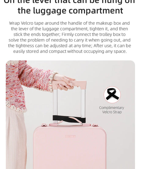 Lighted Makeup Case with Mirror - Portable Travel Makeup Organizer with LED Mirror, 3 Light Settings, Rechargeable Makeup Bag w