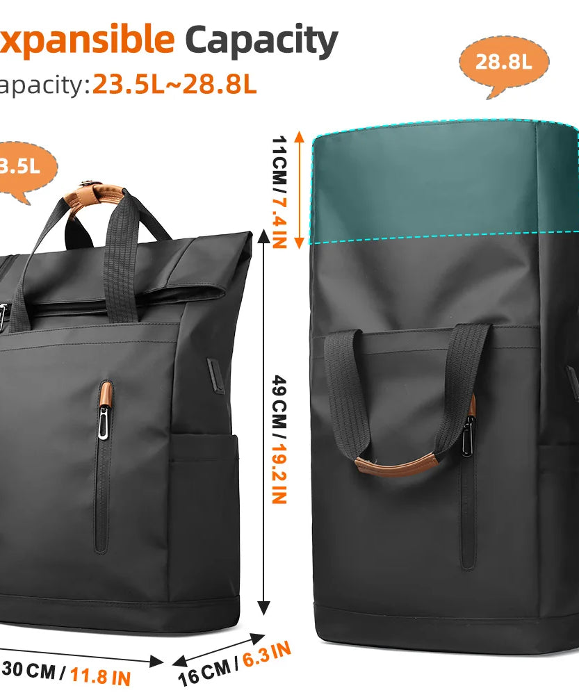 Heroic Knight Travel Men Backpack Multifunction Expandable Laptop Bag USB Port Outdoor Waterproof Hiking Pack For Male Anti-thef