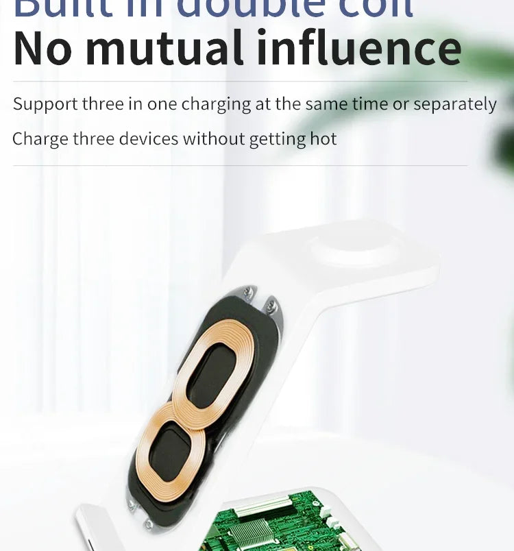 3 In 1 Wireless Charger Stand 30W Fast Charging Station for iPhone 16 15 14 13 12 11 iWatch 10/9/8/7 Ultra Airpods Phone Holder