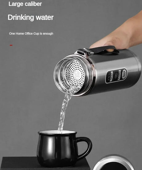 800ML-1L Stainless Steel Thermos Bottle 304 Tea Bottle Car Vacuum Bottle with LED Temperature Display Portable Drinking Cup