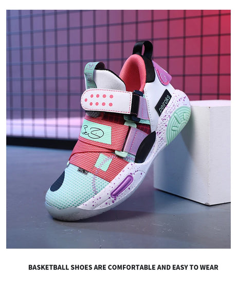 2024 New Children's Basketball Shoes For Boys Girls Non-slip Kids Sport Shoes Lightweight Outdoor Sneakers Trainers Footwear