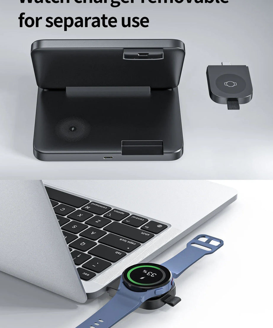 3 in 1 Wireless Charger Stand For Samsung Z Fold Zflip5 S24 S23 Ultra Galaxy Watch 6 5 Buds2 Foldable Fast Charging Dock Station