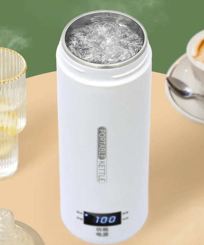 500ML Electric Kettles Portable Tea Coffee Kettle Travel Boil Water Thermal Cup Anti-Scald Water Bottle English Menu