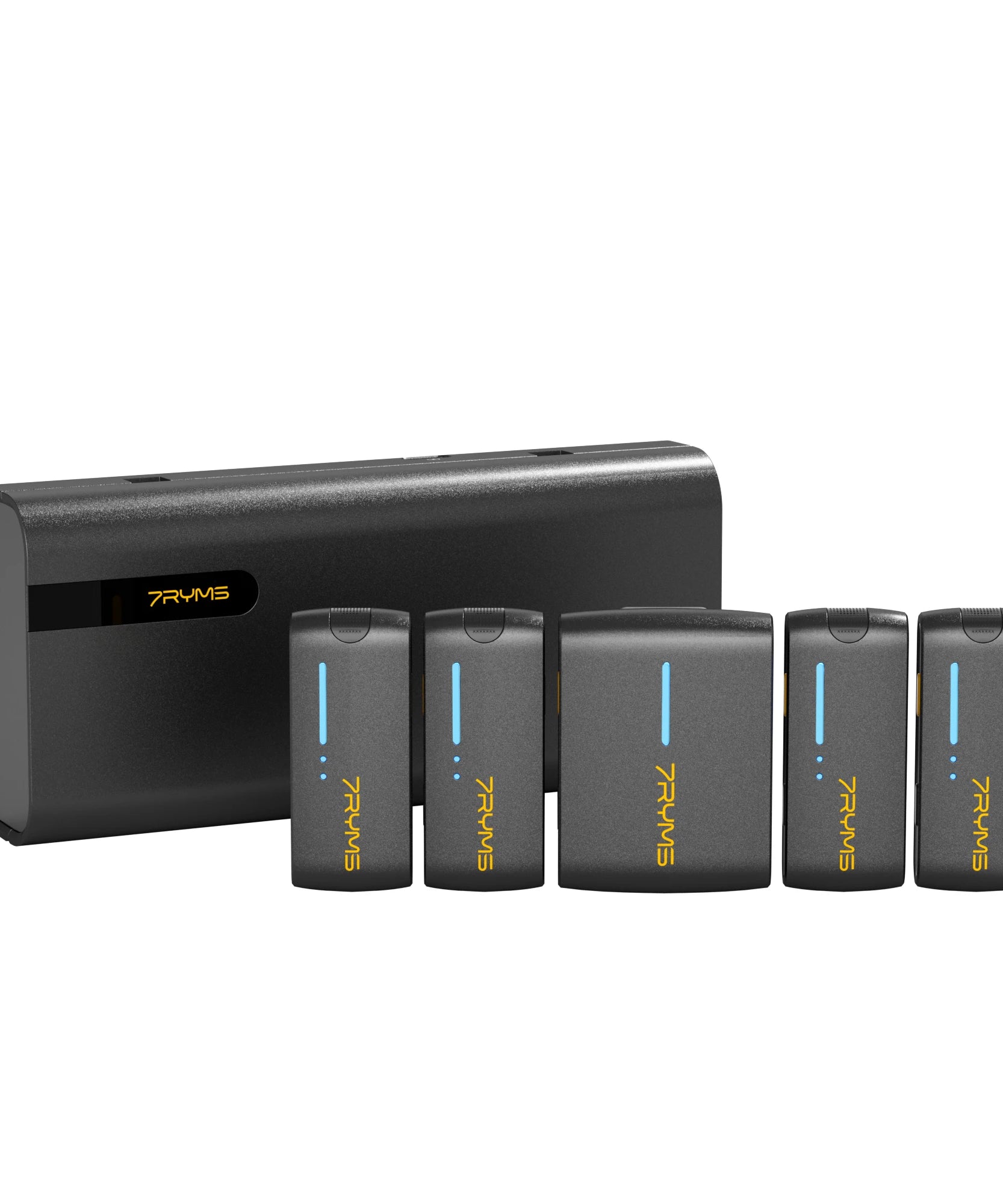 7Ryms iRay DW40 Wireless Lavalier Microphone with 4 Transmitters,48kHz/24bit Recording,AI Denoise for Camera,SmartPhone and PC