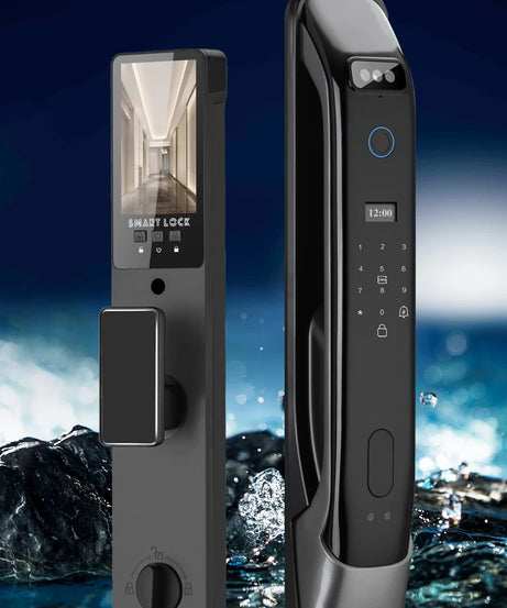 3D Real-time Intercom Face Recognition Digital Door Lock With Camera FIngerprint Password Unlock Keyless Electronic Door Lock