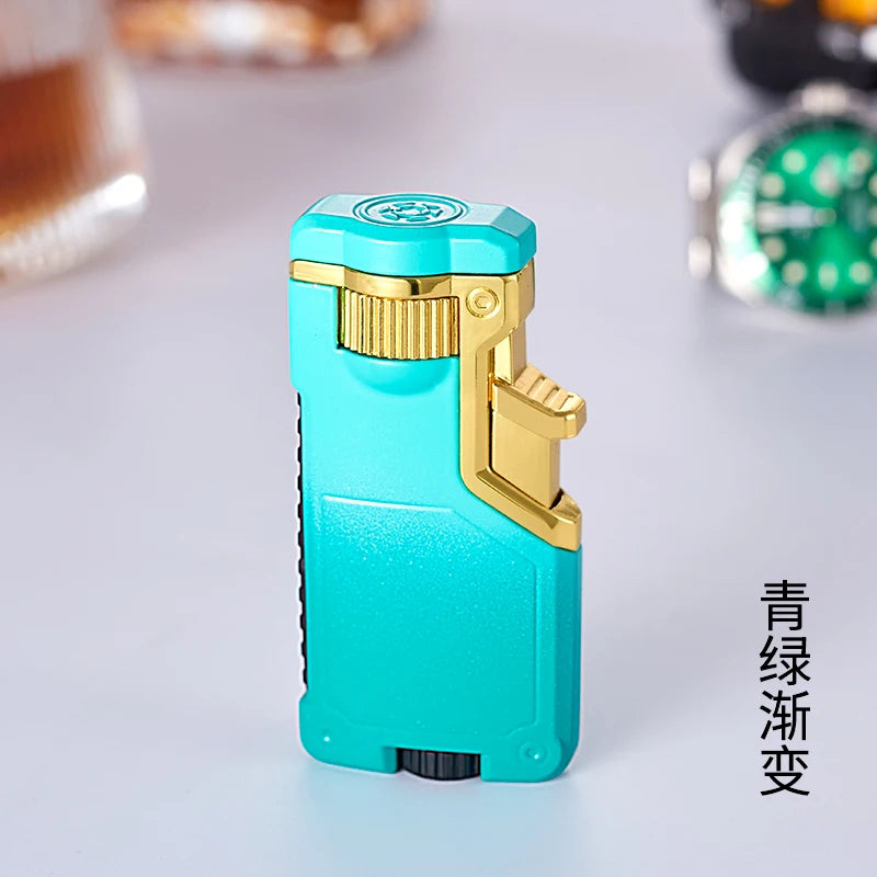 Dropshipping VIP Link Creative Three-color Flame Metal Gradient Inflatable Lighter Flame Switching Cool Windproof Torch Lighter