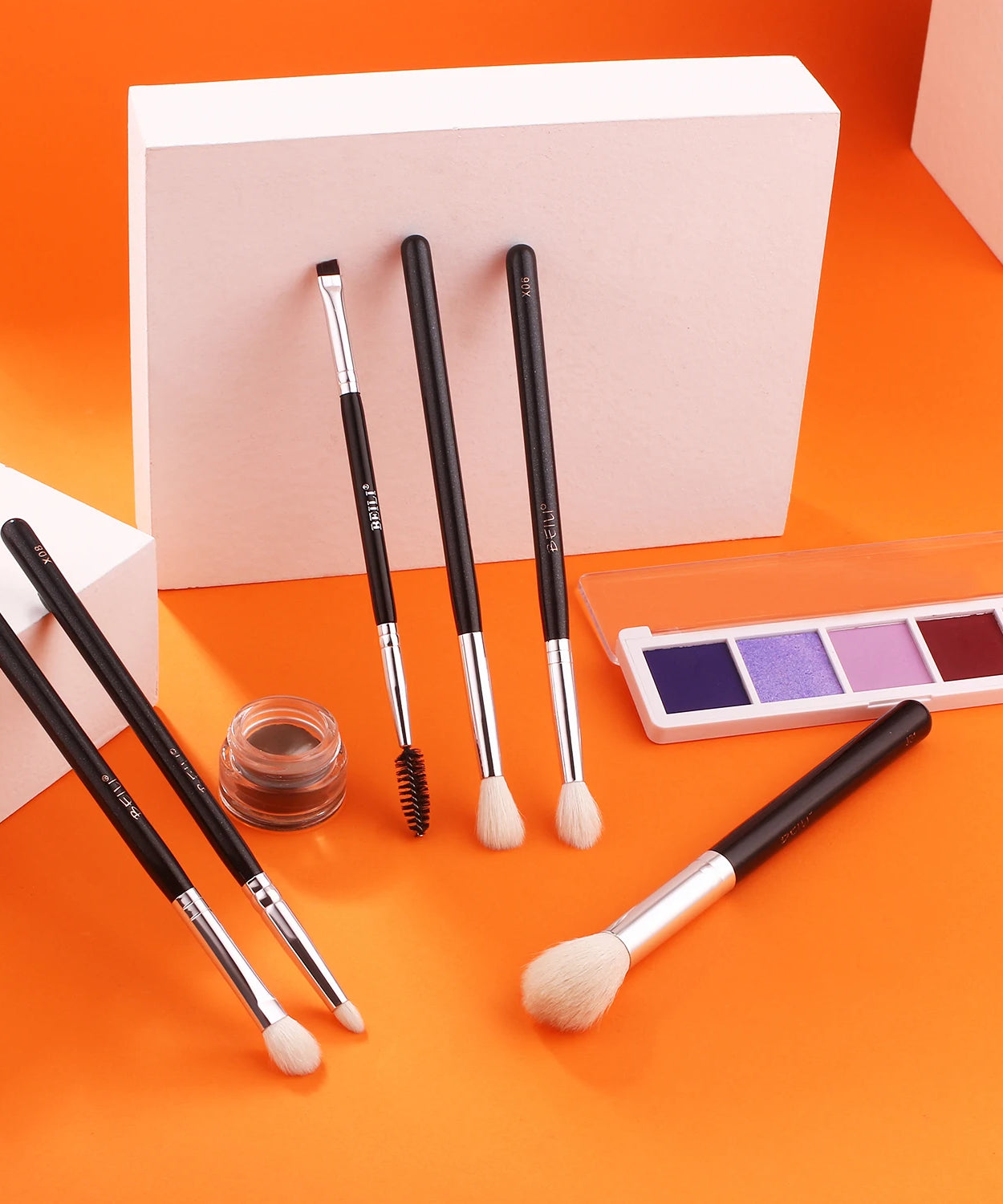 BEILI Professional 6/8pcs Classic Natural Eye Makeup Brushes Set Eyeshadow Eyebrow Blending Smokey Black Beauty Make up Brushes