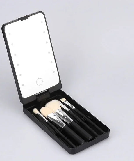 New LED Lighted Cosmetic Case With Mirror PU Leather Portable Travel Makeup Storage Bags Waterproof Travel Makeup Bag