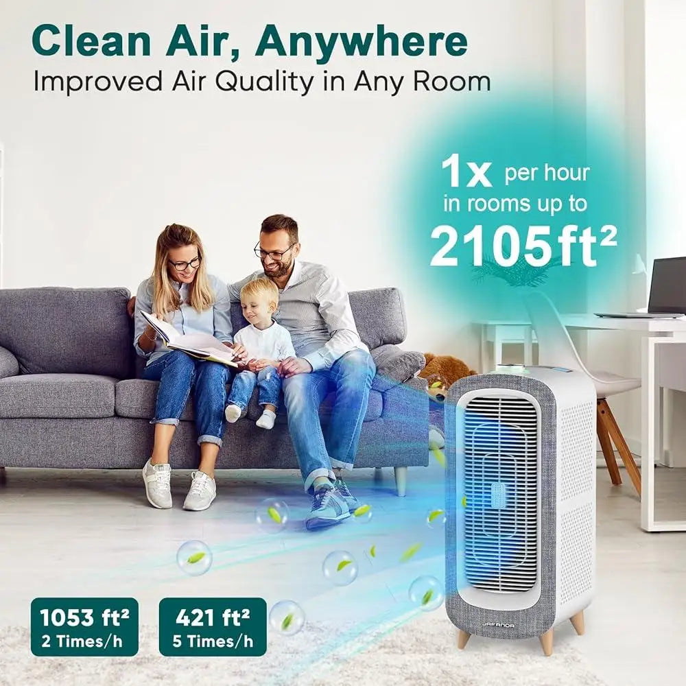 Air Purifier Large Room 2105ft² True HEPA 13 Filter Activated Carbon Quiet Odor Eliminator Allergens Removal Air Quality Monitor