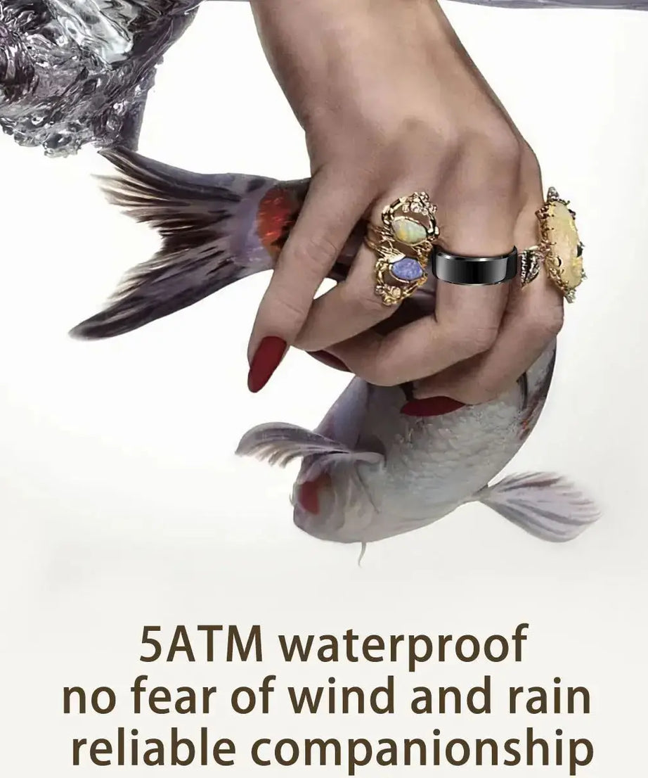 Couple Xiaomi Smart Ring, Bluetooth Sync,Sleep&Heart Rate Tracker, 5ATM Waterproof, Compatible iOS/Android, Men&Women Smart Ring