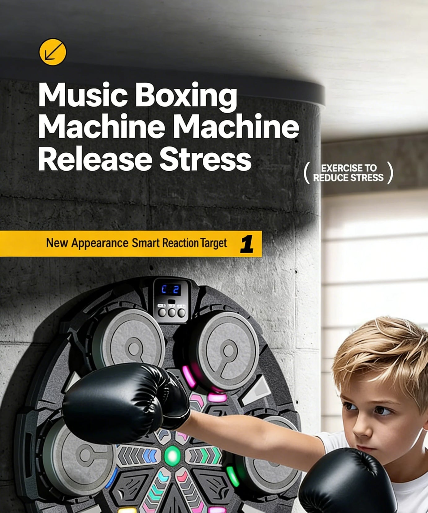 Rhythm Box Music Boxing Target Interactive Exercise Equipment with Light Response for Stress Relief And Coordination Training fo