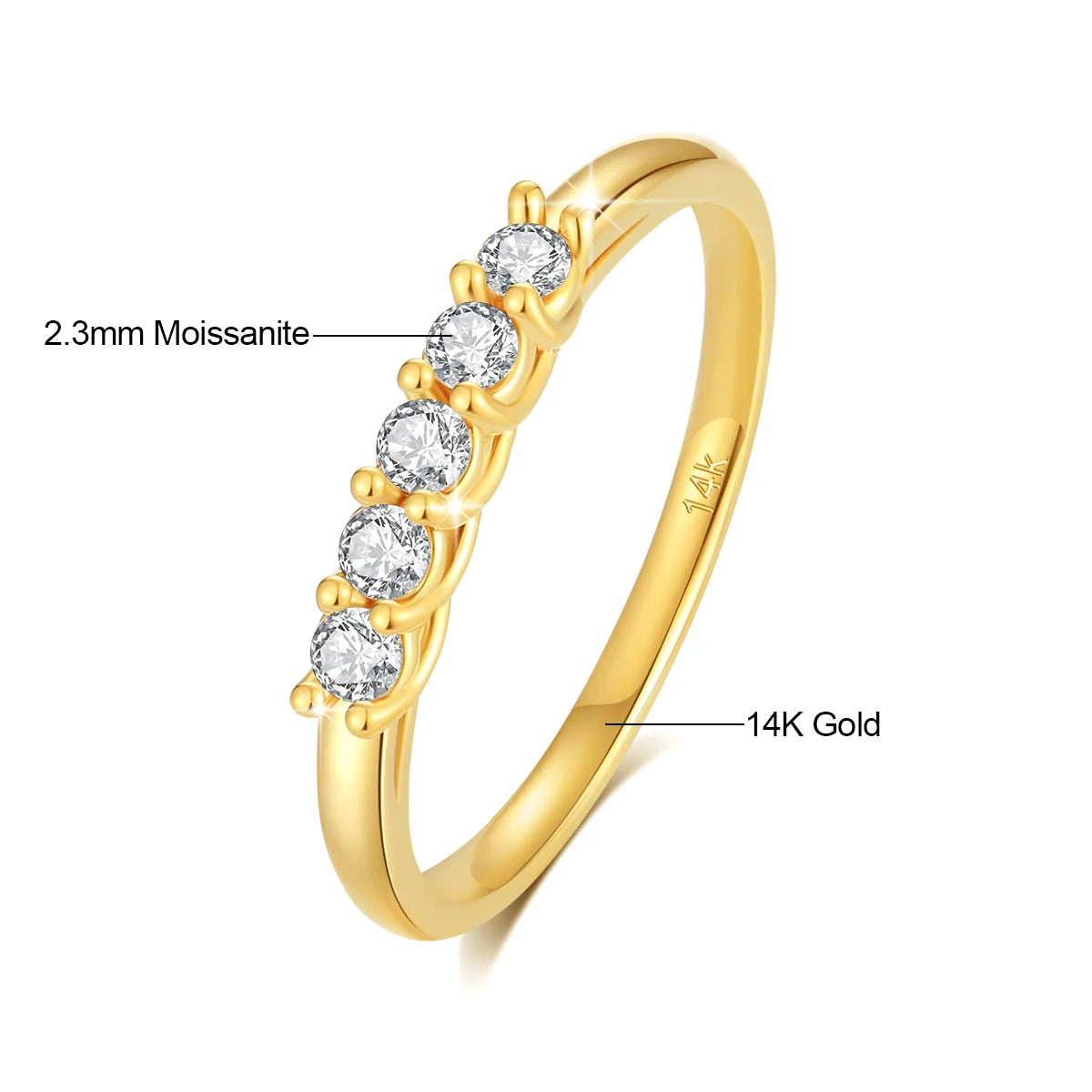 100% Real 14k Gold Ring Wedding Band Moissanite Diamond Promise K Gold Gifts For Women High Quality Luxury Engagement Jewelry