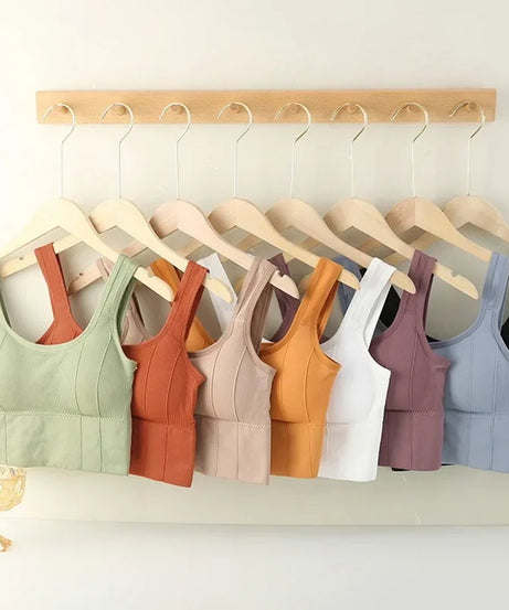 Breathable Sports Bra Anti-Sweat Fitness Top Women Seamless Yoga Bra Shockproof Crop Top Push Up Sport Bra Gym Workout Top