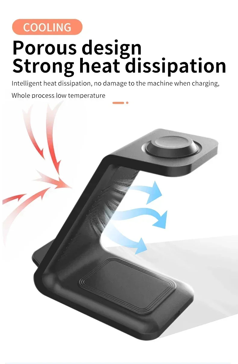 3 in 1 100W Travel Wireless Chargers For Samsung Galaxy S24/S23 Watch 7/6 Classic 5/4/3/2 Ultra Buds 3/2 Pro Plus Fast Charging