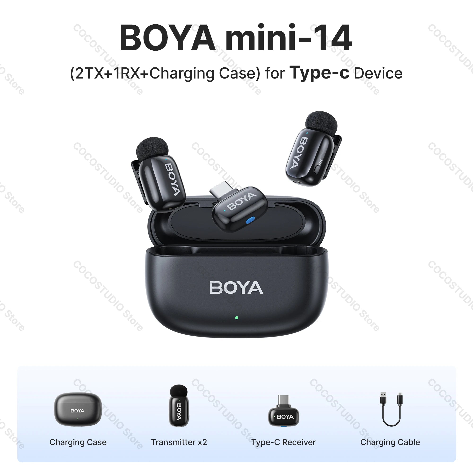 BOYA BOYA Mini Wireless Lavalier Microphone for iPhone 15/16 Series Android Type-C Smartphones Mirroless Cameras Video Recording