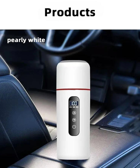 Electric Kettle 12V24V Portable Car Heating Cup 500ml Travel Heating Touch Screen Intelligent Adjustable Temperature Thermal Cup