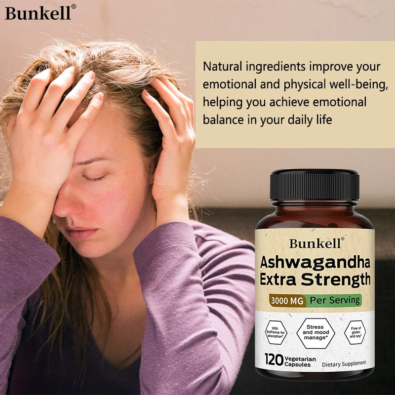 Ashwagandha 3000 mg capsules to help balance stress and manage mood
