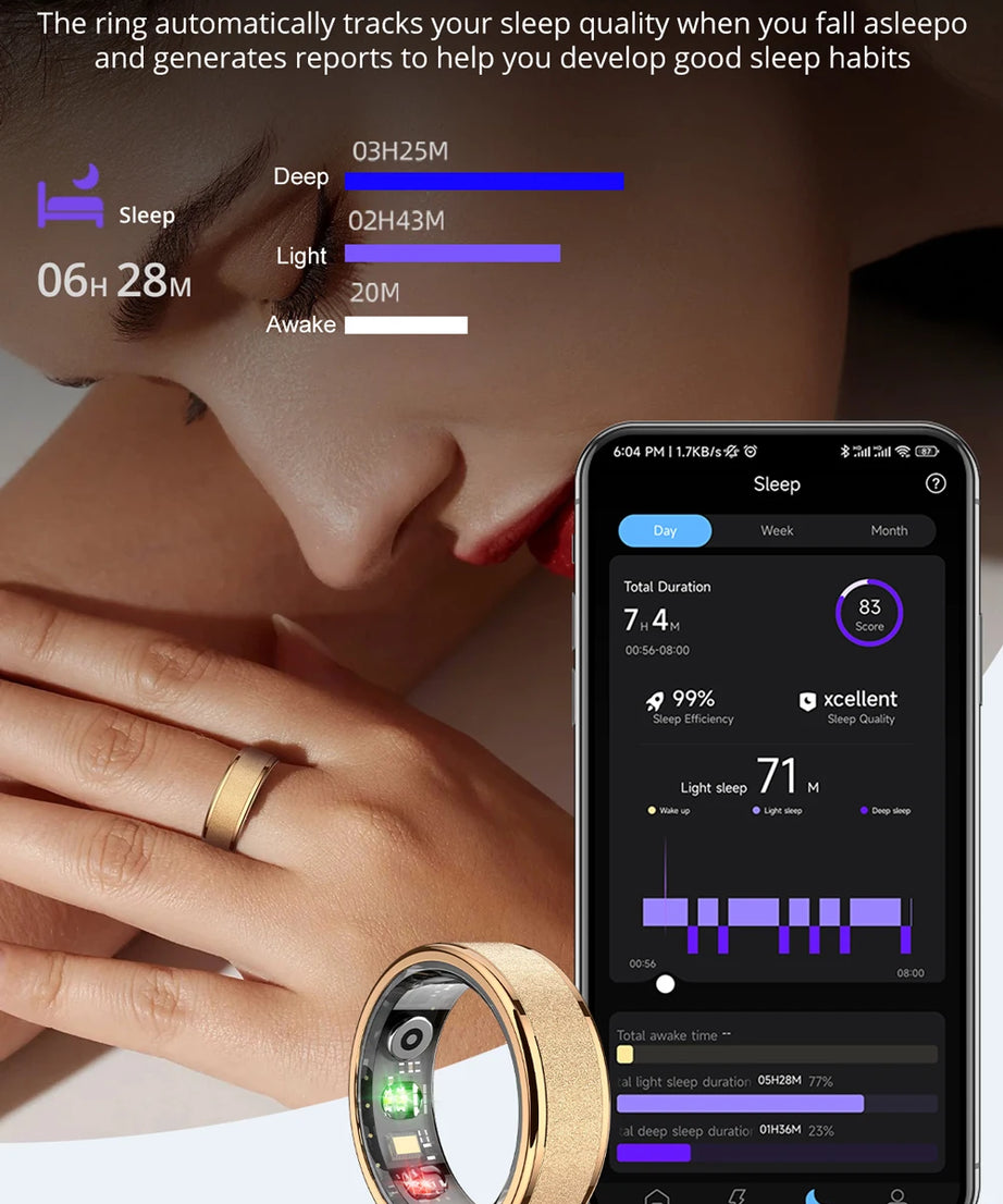 COLMI R10 Smart Ring with Charging Case for Men Women, Health and Sleep Monitor, 5ATM Waterproof, Multi-sport Mode