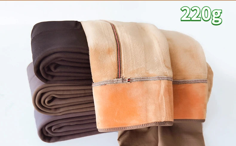 Thick Thermal Stockings Woman Warm Winter Sexy Translucent Velvet Tights Pantyhose Female High Waist Elastic Fleece Tights Women