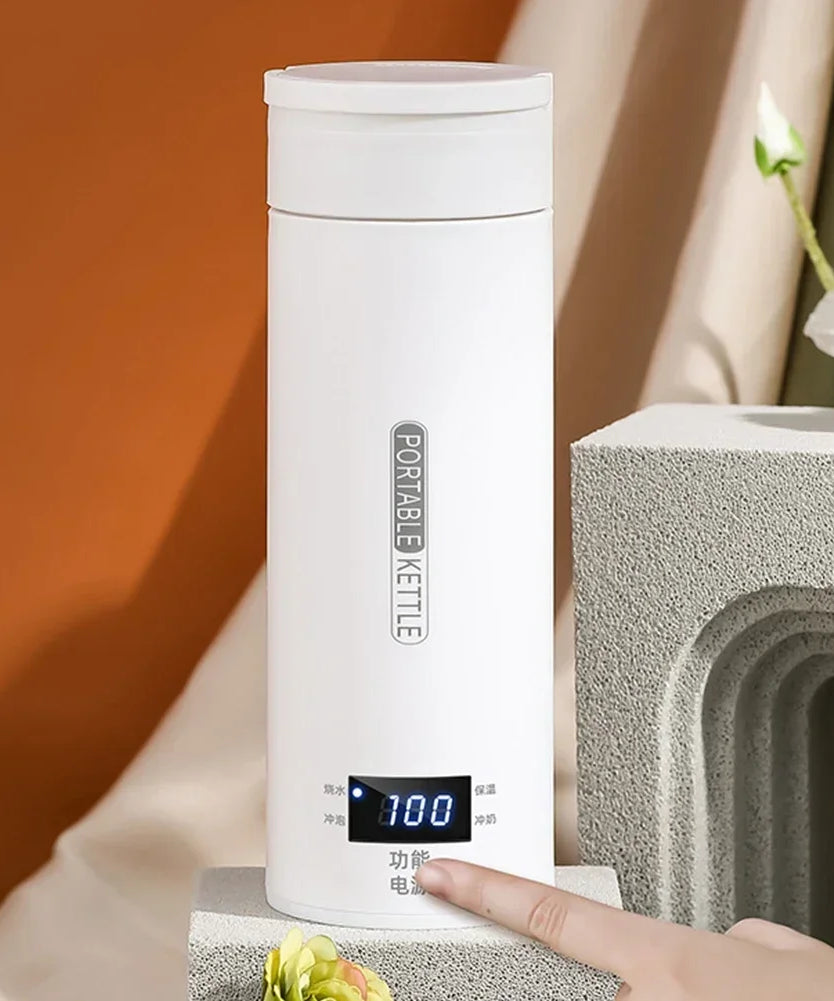 500ML Electric Kettles Portable Tea Coffee Kettle Travel Boil Water Thermal Cup Anti-Scald Water Bottle English Menu