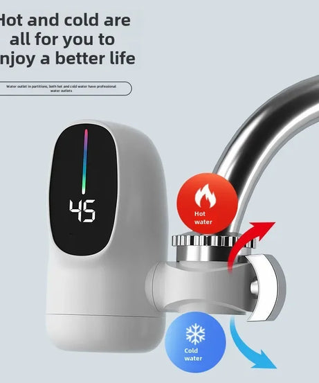 3000W Instant Hot Water Heater Faucet Electric Tankless for Kitchen Fast Heating Tap with Temperature Display