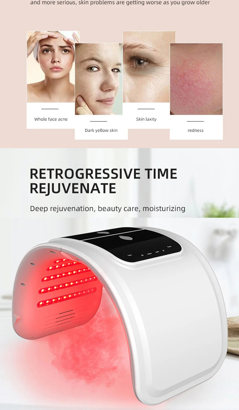 7 Colors LED Face Mask PDT Equipment SPA Facial Spray Device Skin Rejuvenation Light Facial Body Beauty Machines For Skin Care