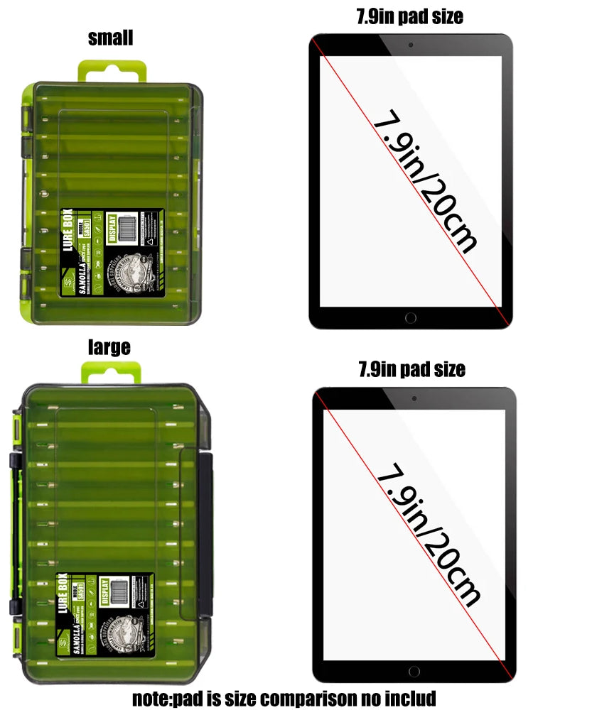 Fishing Tackle Box 14 Compartments Fishing Accessories Lure Hook Storage Case Double Sided Fishing Tool Organizer Boxes