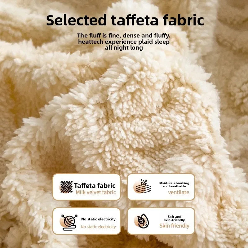 Autumn and Winter Fleece Bedspread, Mattress Protector, Dust Cover Fitted Sheet Suitable for Bedroom Dormitory Hotel Queen Size