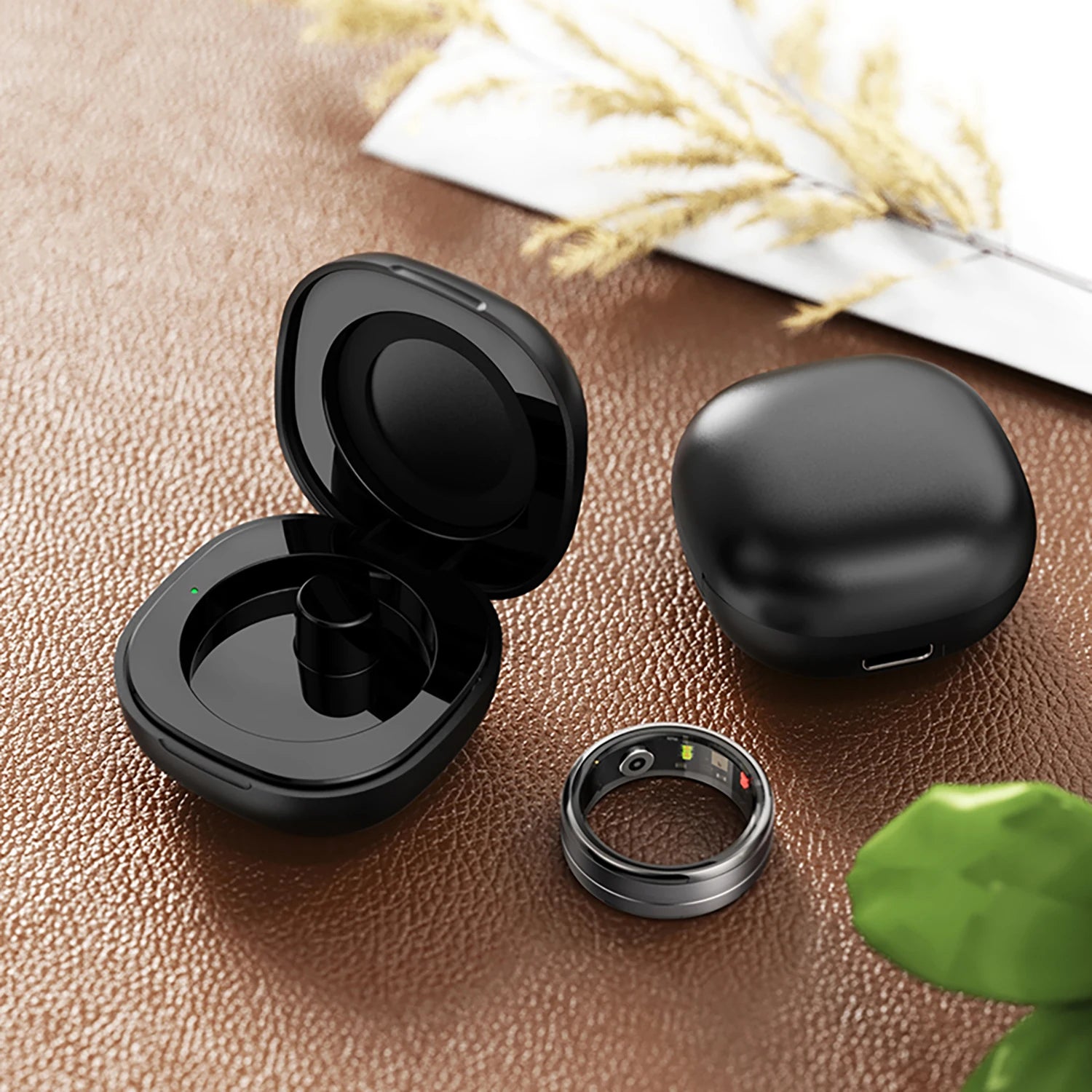 Charging Case For Smart Ring R02 R11 R10 R09 R08 Portable Magnetic Wireless Charging Box with Type-C Charging Cable