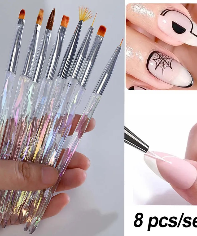 4/6/10Pcs Set Nail Art Stamp Pen DIY Floral Butterfly Nail Graffiti Nail Dotting Tools Polishing Painting Drawing Manicure Tools