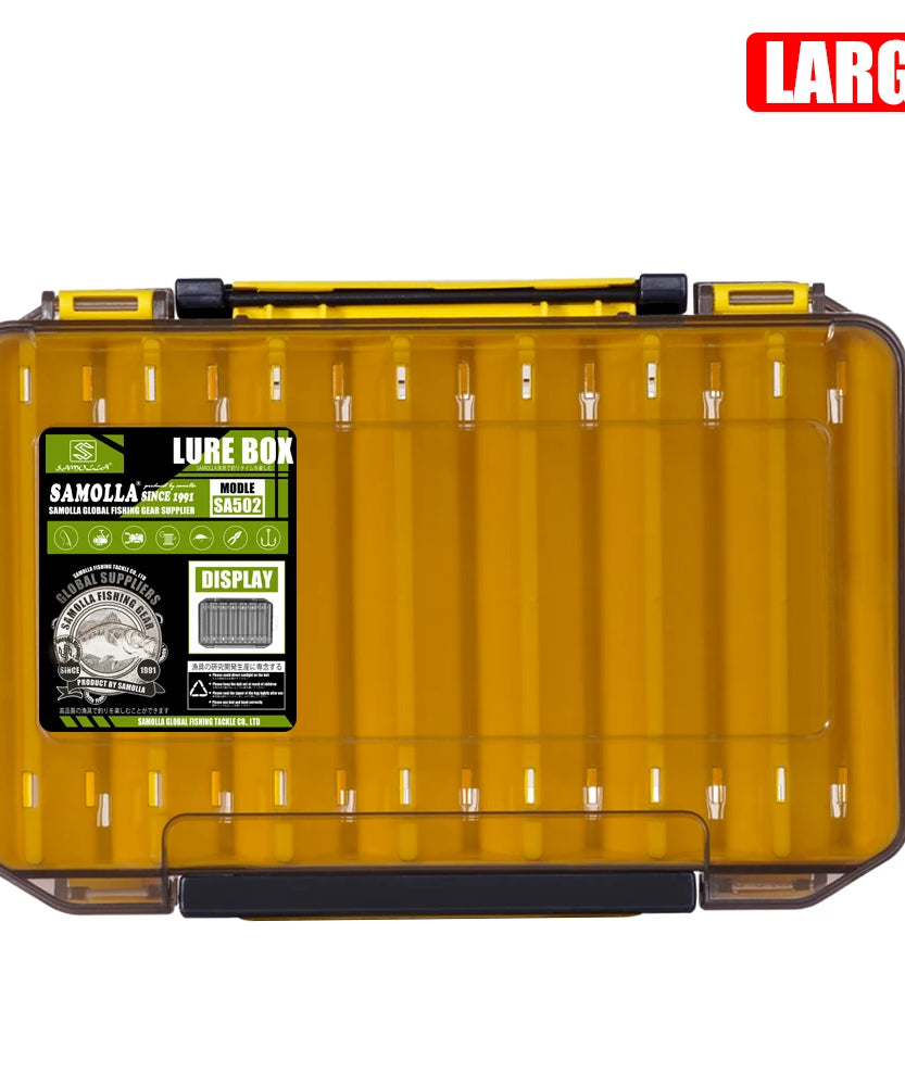 Fishing Tackle Box 14 Compartments Fishing Accessories Lure Hook Storage Case Double Sided Fishing Tool Organizer Boxes