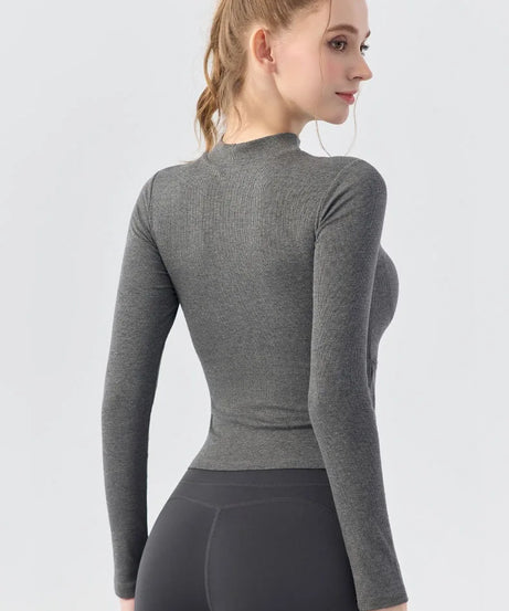 Gym Women Sports Tops Yoga Fitness Long Sleeves Breathable Comfort Workout Clothing Running Gym Pilates Yoga Shirts with Chest