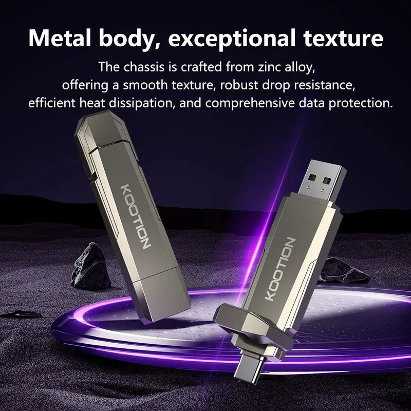 KOOTION U52 Type C USB 3.2 External Solid State Flash Drive 1TB 512GB 256GB Portable Pendrive for PC Laptop iPhone 16 Tablet
