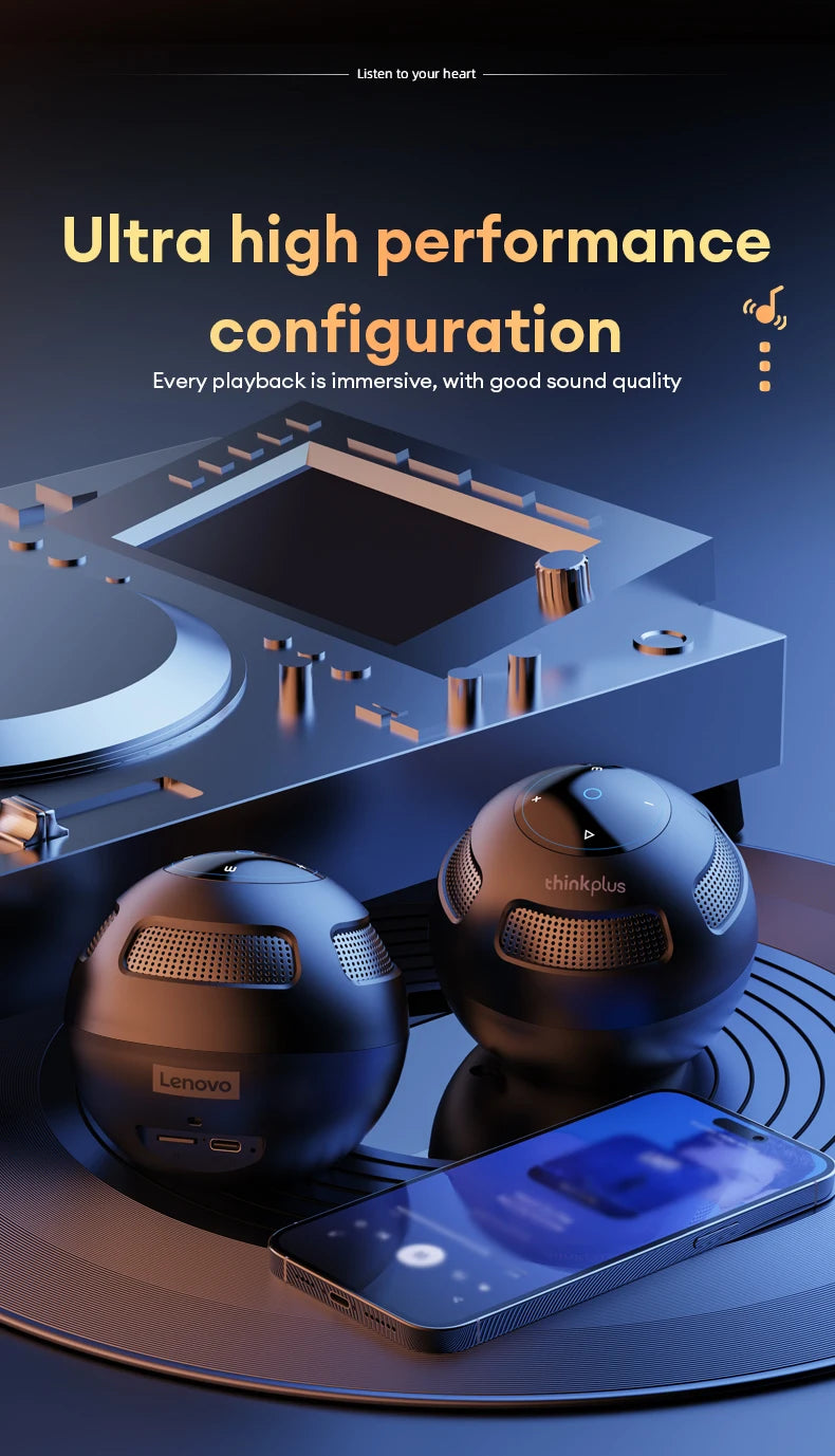 Choice Original Lenovo TS5 Bluetooth V5.3 Speaker Outdoor Long Endurance Loudspeaker Subwoofer Portable Surround Sound Player