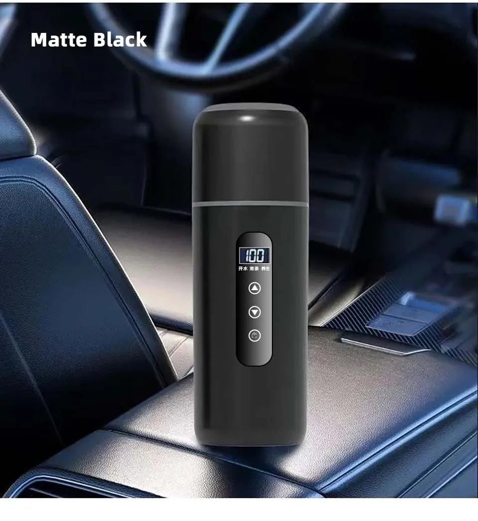 Electric Kettle 12V24V Portable Car Heating Cup 500ml Travel Heating Touch Screen Intelligent Adjustable Temperature Thermal Cup