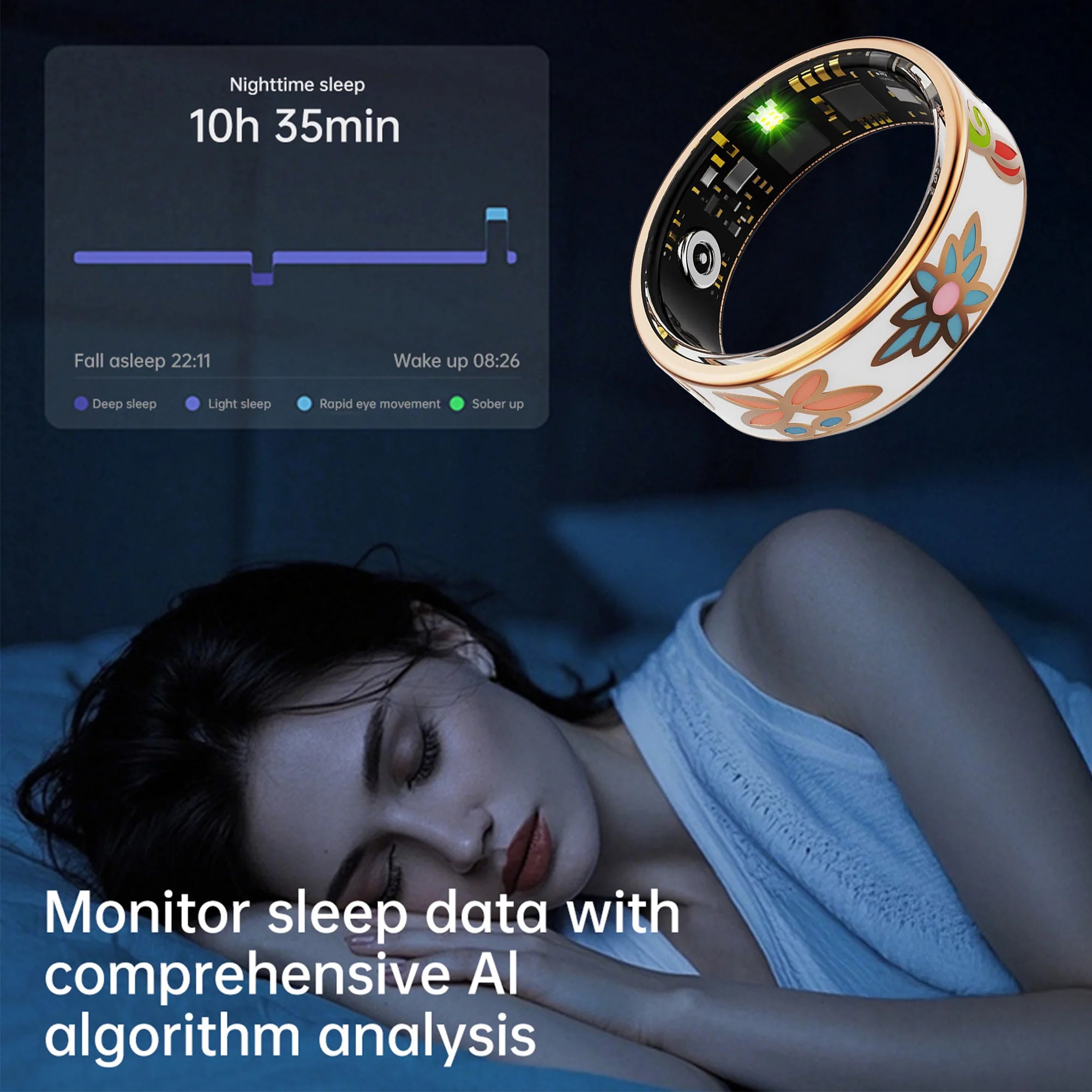 NEW Healthy Smart Ring 5 ATM Waterproof Wireless Call Heart Rate/Sleep/Blood Oxygen Monitoring For Xiaomi Android/IOS Men Women