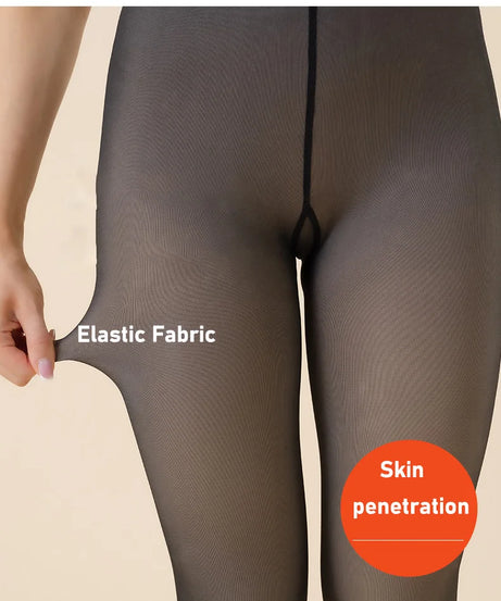 Thermal Stockings Women Fleece Lined Tights Warm Winter High Waist Sexy Translucent Black Pantyhose Thermal Legging Tights Women