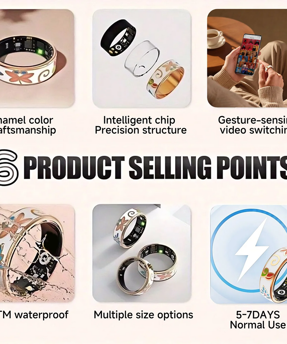 NEW Healthy Smart Ring 5 ATM Waterproof Wireless Call Heart Rate/Sleep/Blood Oxygen Monitoring For Xiaomi Android/IOS Men Women