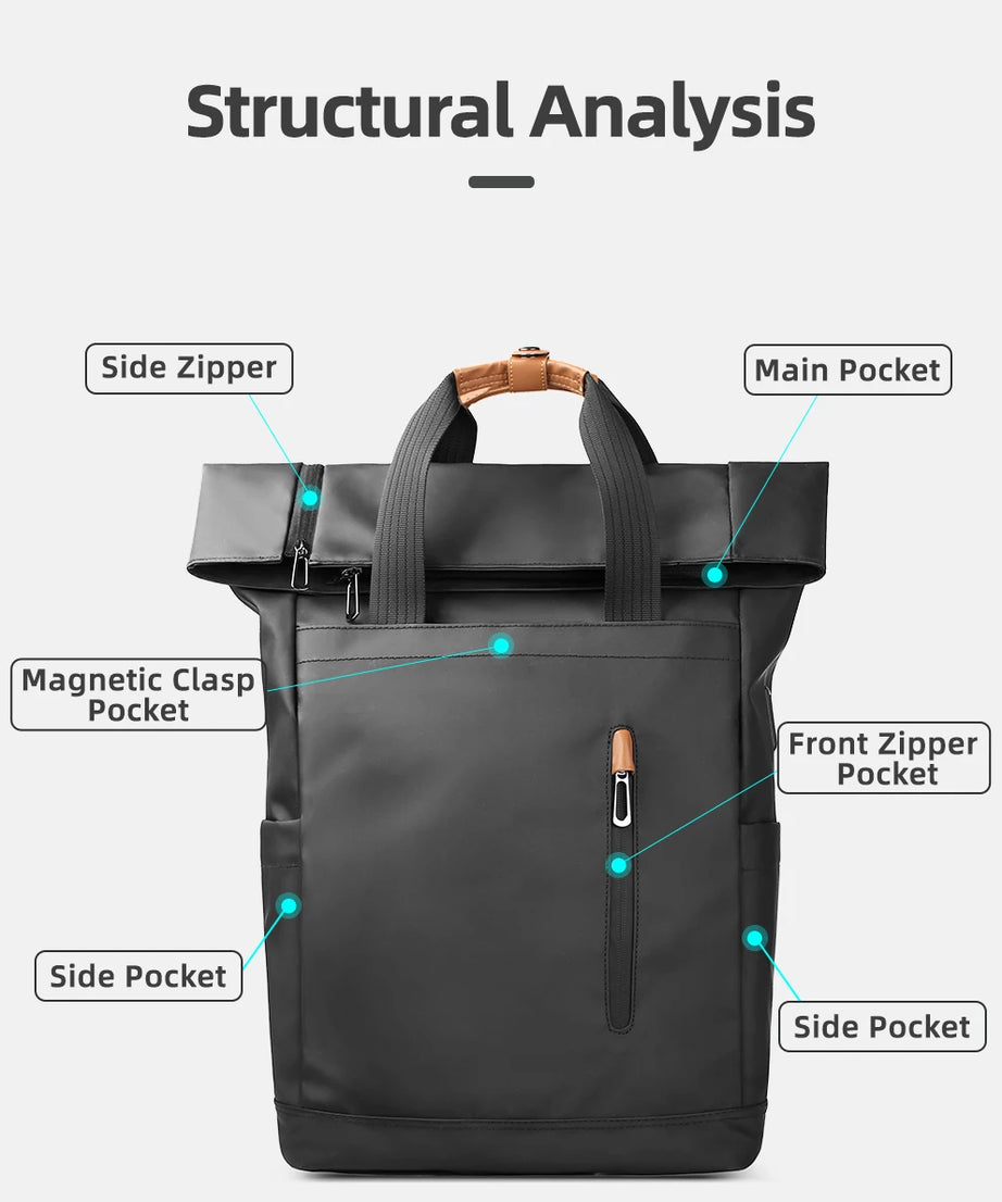 Heroic Knight Travel Men Backpack Multifunction Expandable Laptop Bag USB Port Outdoor Waterproof Hiking Pack For Male Anti-thef