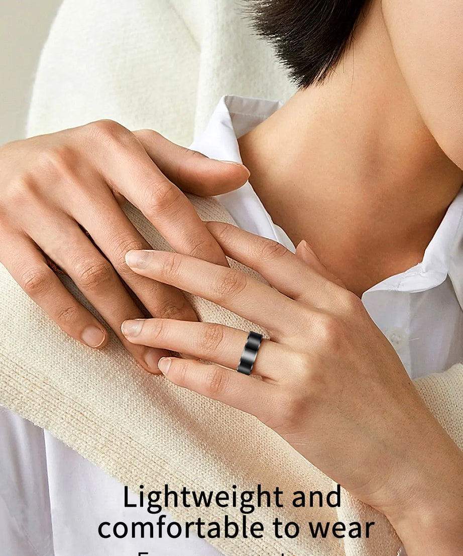 Couple Xiaomi Smart Ring, Bluetooth Sync,Sleep&Heart Rate Tracker, 5ATM Waterproof, Compatible iOS/Android, Men&Women Smart Ring