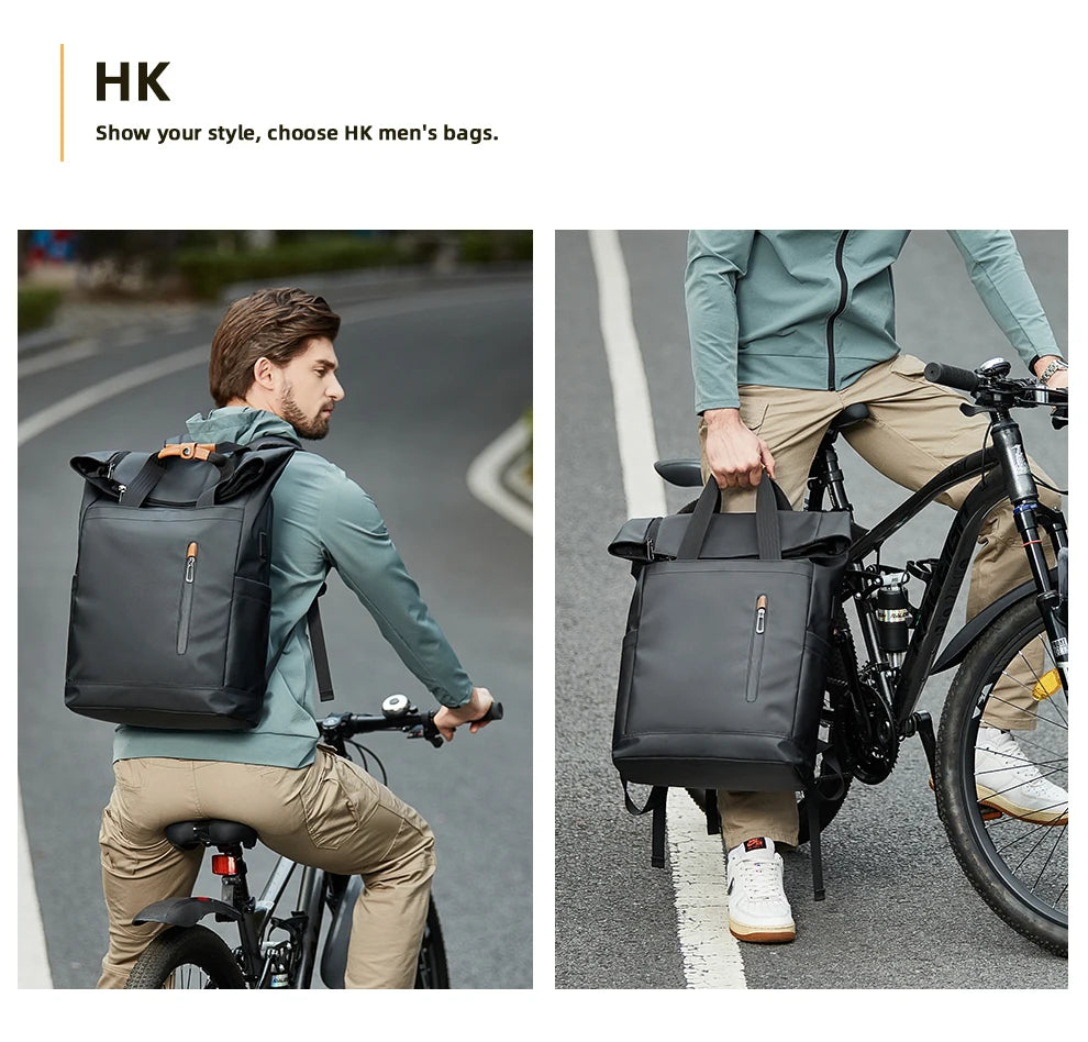 Heroic Knight Travel Men Backpack Multifunction Expandable Laptop Bag USB Port Outdoor Waterproof Hiking Pack For Male Anti-thef