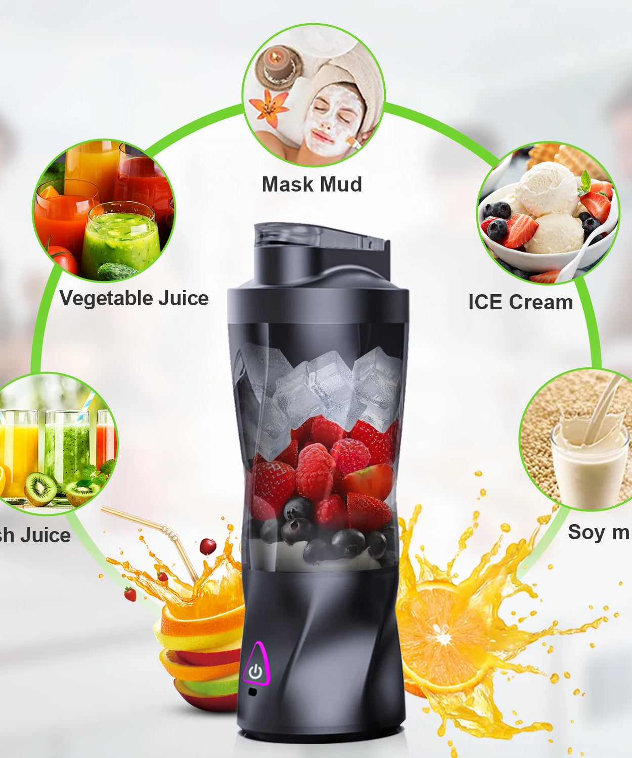 Electric Portable Juicer Fresh Fruit Mixer 700ML Multifunctional USB Rechargeable Shakes Smoothie Blender Outdoor Mixing Cup