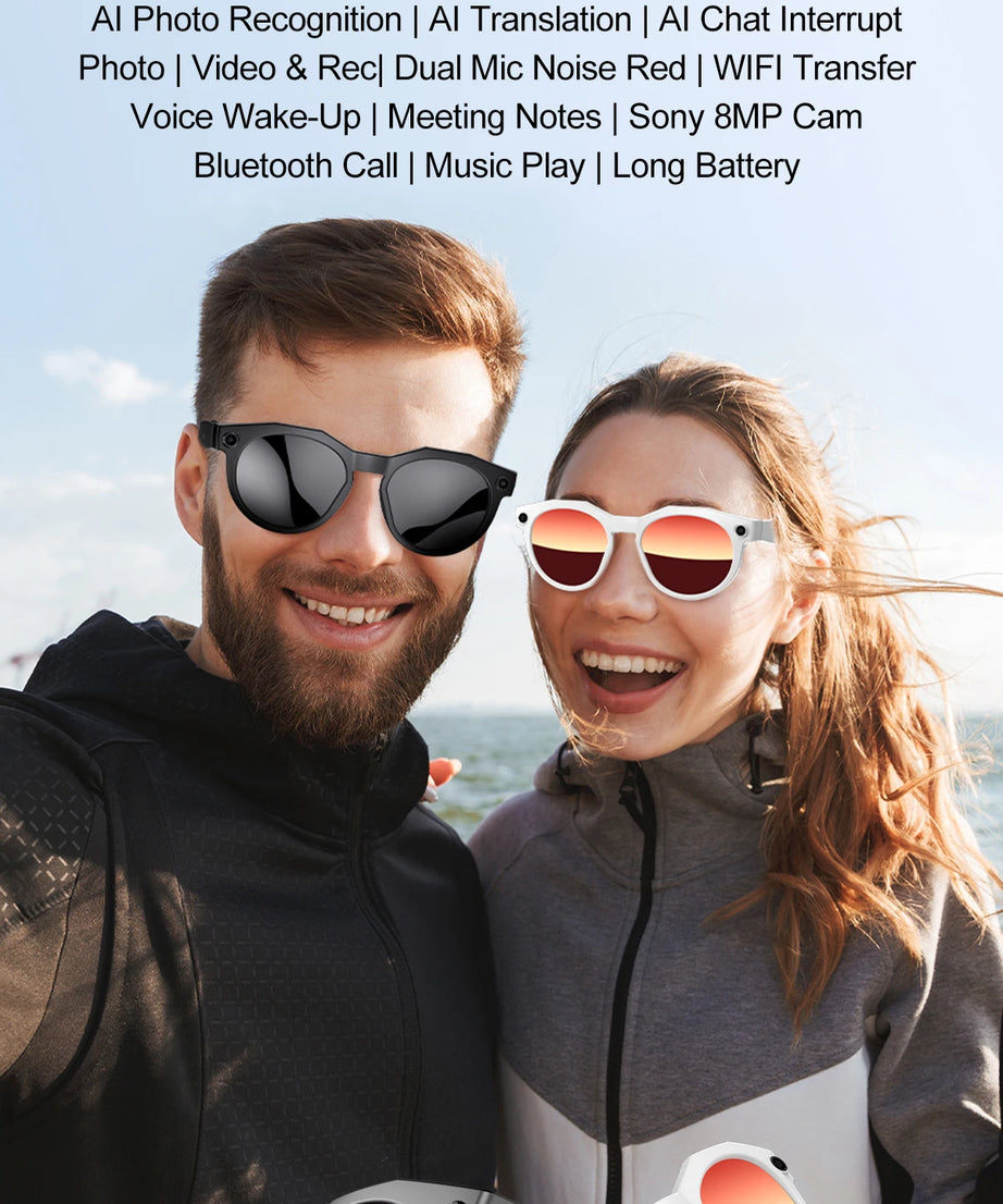 2026 New 4K HD AI Smart Glasses Men 800W Pixel Camera Bluetooth Call 4GB WIFI Transmission Voice Assistant Smart Glasses Women
