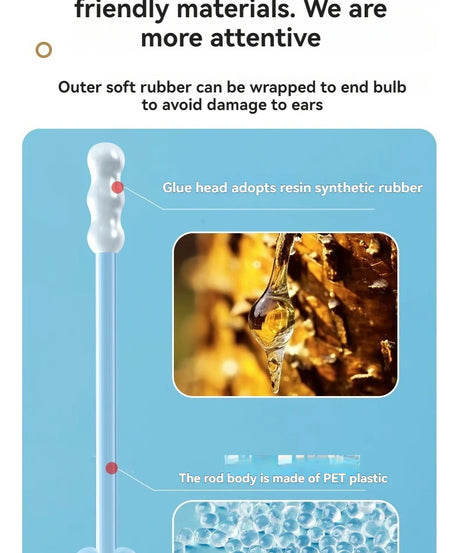 24Pcs/Box Silicone EarWax Remover Sticky Ear Picks Disposable Adhesive Earpick S/L Reusable Ear Cleaner for Kids & Adults